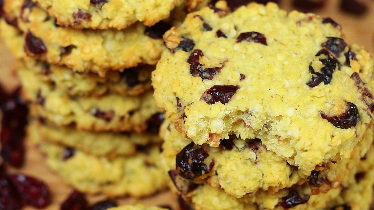 Jaglane ciasteczka z żurawiną