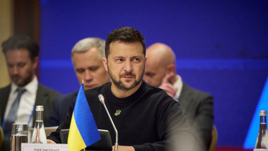 Temporary
Handout photo shows Ukraine's President Volodymyr Zelensky attending the EU-Ukraine foreign ministers' meeting in Kyiv, October 2, 2023, amid the Russian invasion in Ukraine. Photo by Ukrainian Presidency via ABACAPRESS.COM
ABACA
