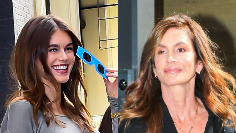 Cindy Crawford i Kaia Gerber "przyłapane" gdy opuszczały studio Jimmy'ego Fallona.