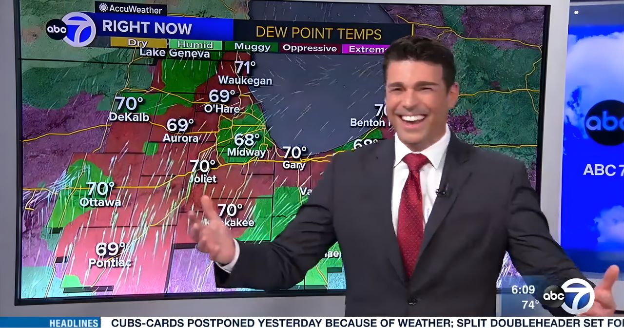 Meteorolog stacji ABC7 zaliczył wpadkę na wizji. Śmiechom nie było końca 