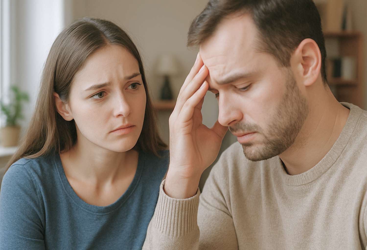 Empatyczna kobieta w rozmowie z mężczyzną