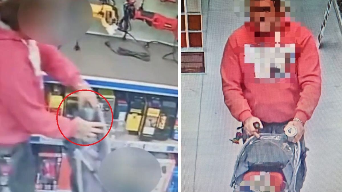 Bezwstydny złodziej. Z dzieckiem w wózku okradł market budowlany