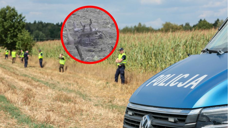 Rosyjski dron spadł pod miejscowością Osiny