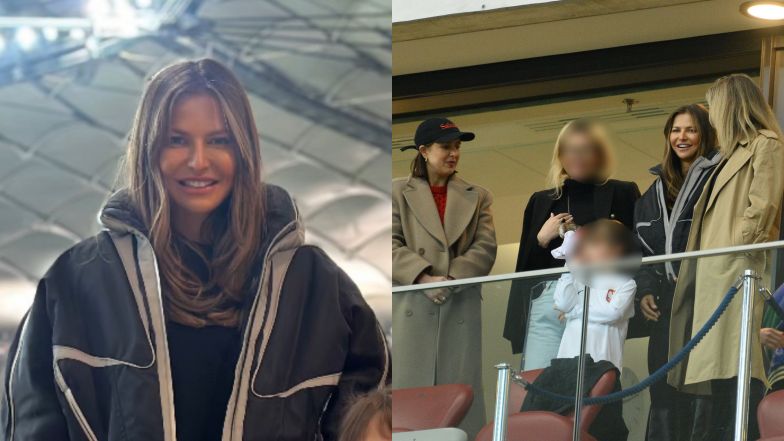 Anna Lewandowska w towarzystwie bliskich kibicuje mężowi