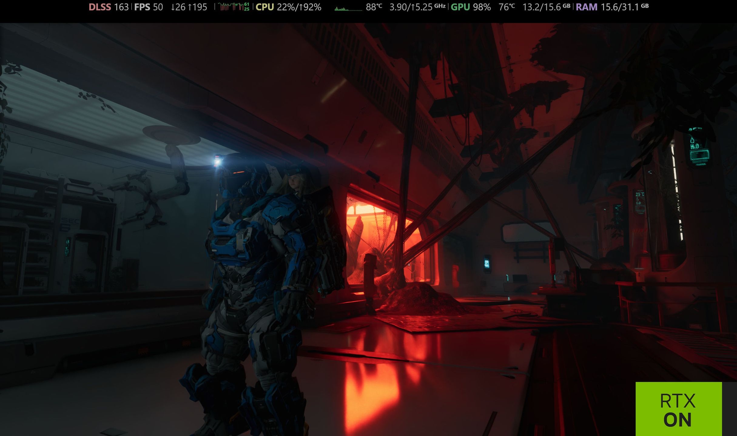Laptop z NVIDIA GeForce RTX 5080 - Pragmata RTX ON