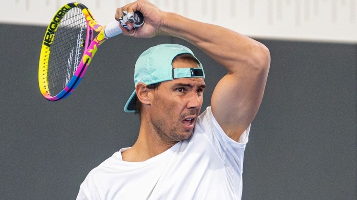 Rafael Nadal w czasie treningu we własnej akademii