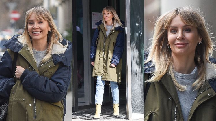 Agnieszka Woźniak-Starak pędzi do swojego jeepa