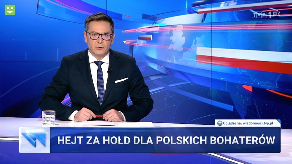 Autorem reportażu "Wiadomości" TVP "Hejt za hołd dla polskich bohaterów" był Adrian Borecki