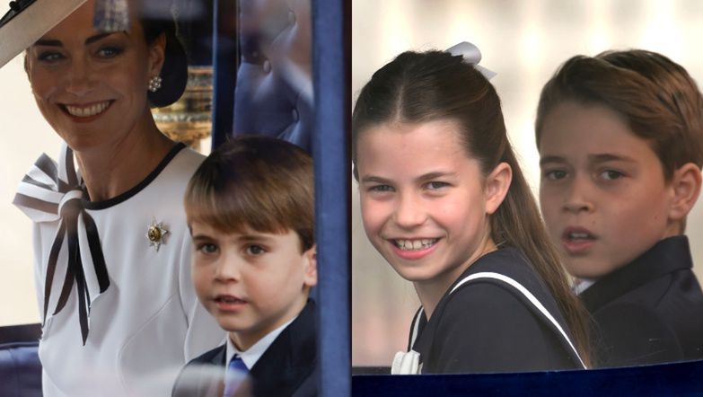 Princess Kate with her children at the Trooping the Colour parade