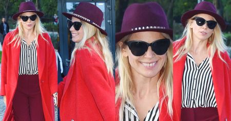 #TRENDY: Maria Sadowska w czerwonym płaszczu
