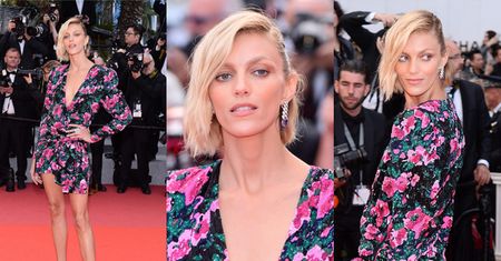 Anja Rubik gra nogą na czerwonym dywanie w Cannes