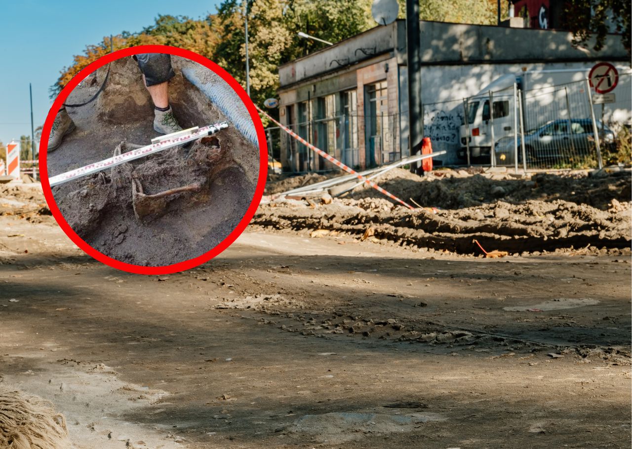 Niezwykłe znalezisko w Łodzi. Odkryto ludzki szkielet