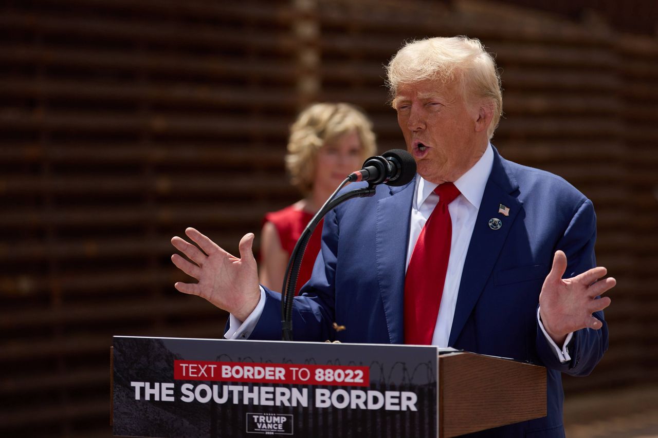 Donald Trump während einer Rede im Cochise County in Arizona