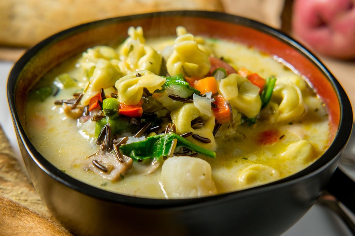 Transform your leftover broth into a delightful tortellini soup