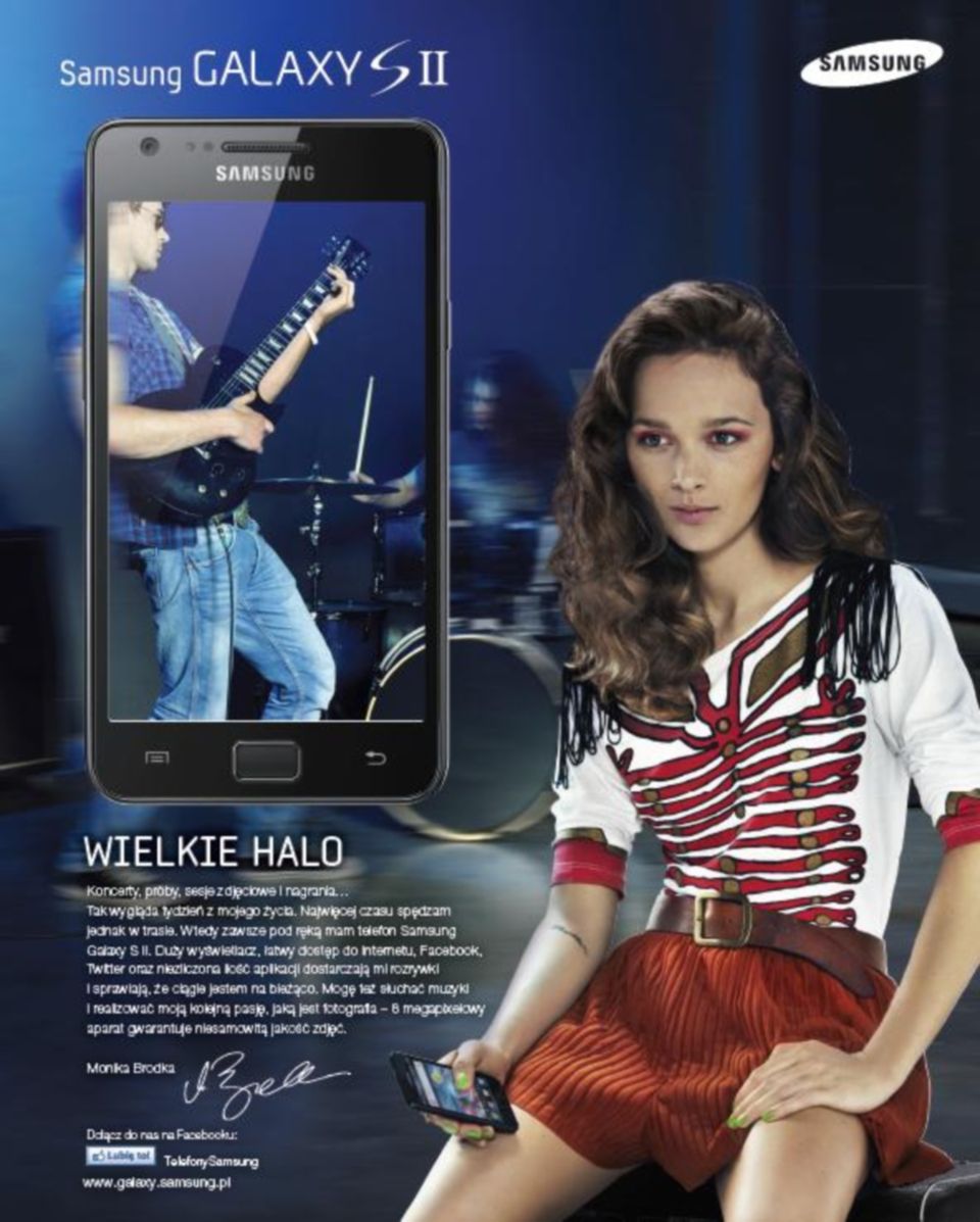 Monika Brodka w kampanii Samsunga Galaxy S II