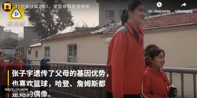11-letnia Chinka ma już ponad 2 metry wzrostu