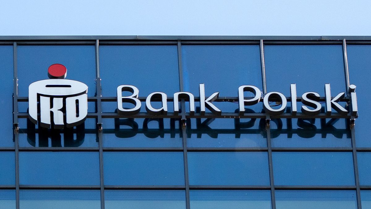 The PKO Bank Polski S.A. logo sign is seen in Krakow, Poland, on May 10, 2026. Powszechna Kasa Oszczednosci PKO BP is a Polish retail banking company. The signboard with the brand logotype hangs at a branch office building. (Photo by Marcin Golba/NurPhoto via Getty Images)