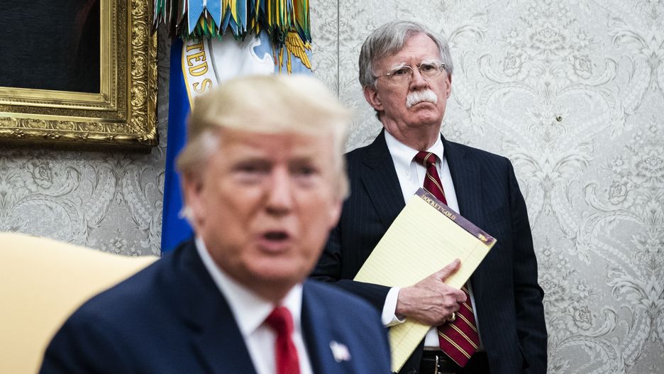 President Donald J. Trump
WASHINGTON, DC - JULY 18 : National Security Advisor John R. Bolton listens as President Donald J. Trump meets with Prime Minister of the Netherlands Mark Rutte in the Oval Office at the White House on Thursday, July 18th, 2019 in Washington, DC. (Photo by Jabin Botsford/The Washington Post via Getty Images)
The Washington Post