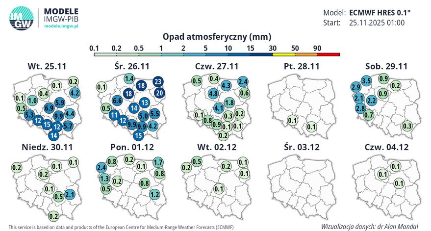 W ciągu dwóch dni przez Polskę przejdą ulewne deszcze. Intensywn