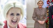 Agata Duda pełni obowiązki pierwszej damy odziana we wzorzystą suknię. Stylizację uzupełniła paskiem za 1,5 tysiąca. Stylowa?