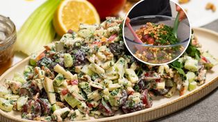 Mieszam 4 składniki z szybkim sosem i gotowe. Ta wykwintna sałatka robi furorę na imprezie sylwestrowej