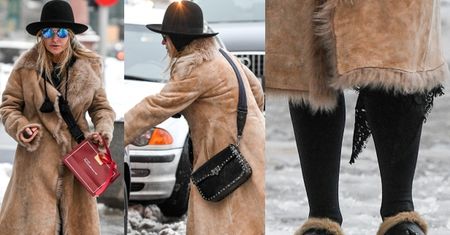 Monika Olejnik chodzi po śniegu w... futrzanych chodakach Gucci (ZDJĘCIA)