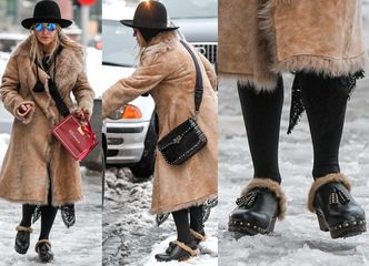 Monika Olejnik chodzi po śniegu w... futrzanych chodakach Gucci (ZDJĘCIA)