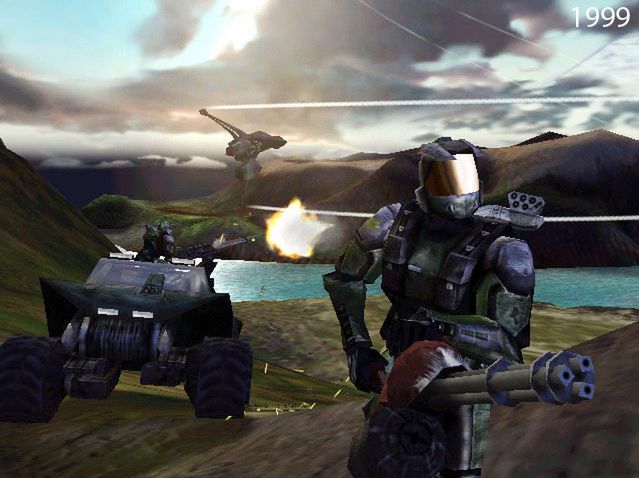Pierwszy screen z Halo (1999) przerobiony w Halo: Reach (2010)