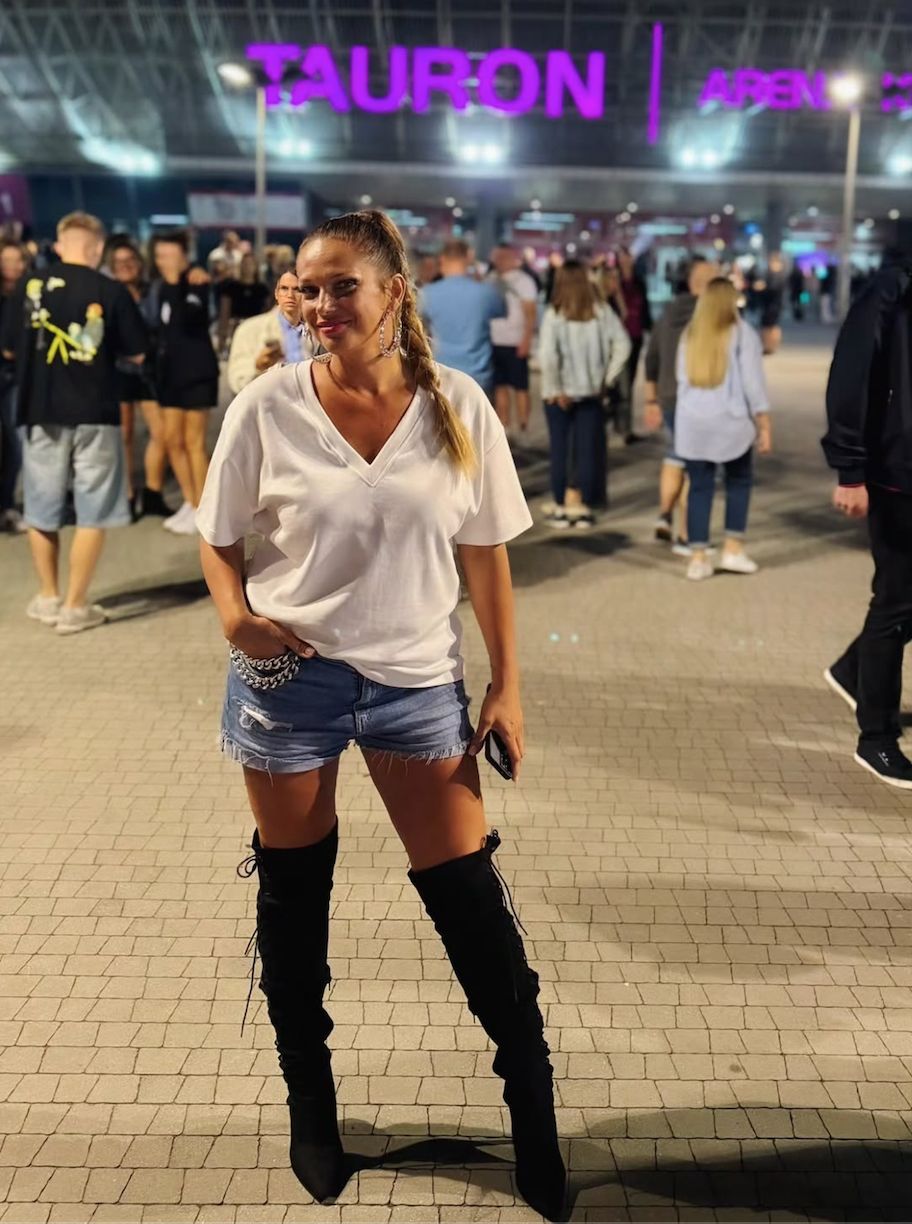 Joanna Liszowska na koncercie Robbiego Williamsa