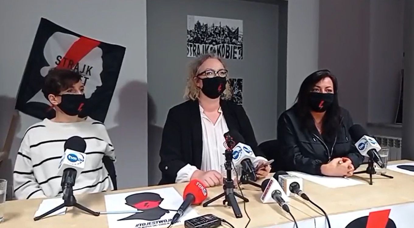 Konferencja prasowa w siedzibie Ogólnopolskiego Strajku Kobiet