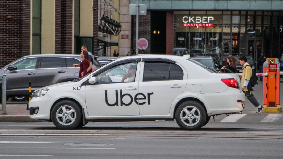 Uber driver driving an Uber Russia (joint venture with Yandex taxi) logo branded car is seen in Kaliningrad, Russia on 7th, September 2019 (Photo by Michal Fludra/NurPhoto via Getty Images)