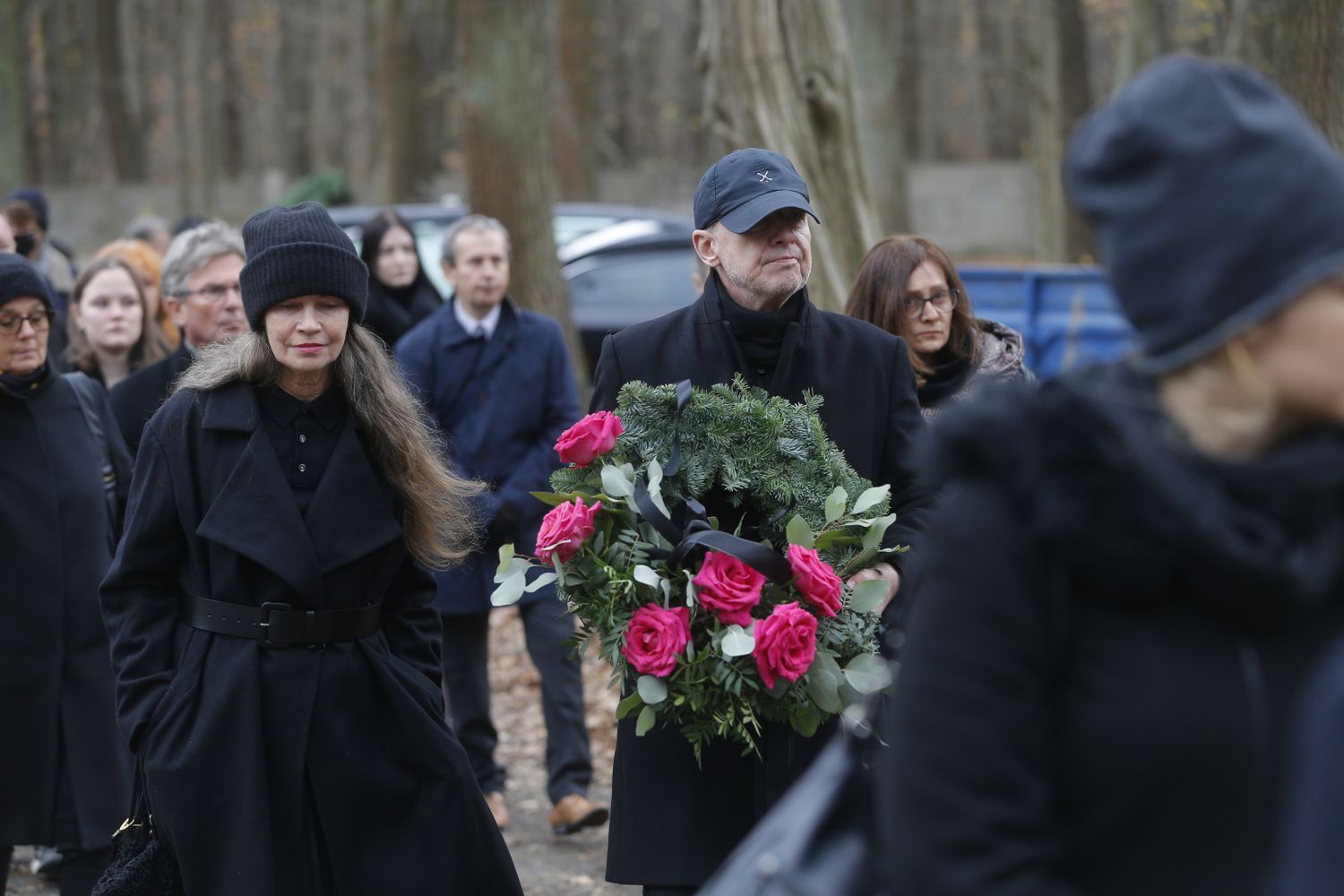 Bogusław Linda, Lidia Popiel - pogrzeb Krzysztofa Kiersznowskiego