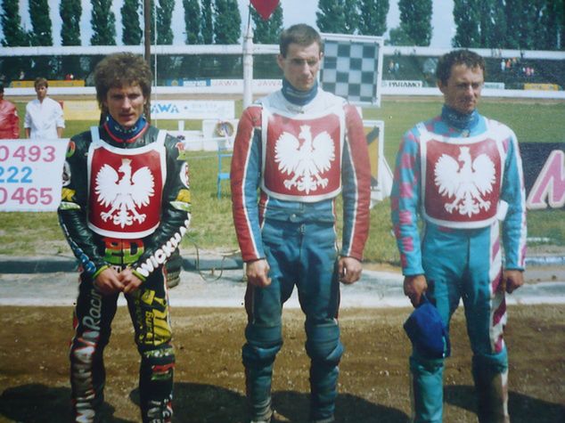 Polska kadra na początku lat 90'. Od lewej: Sławomir Drabik, Tomasz Gollob i Piotr Świst.
