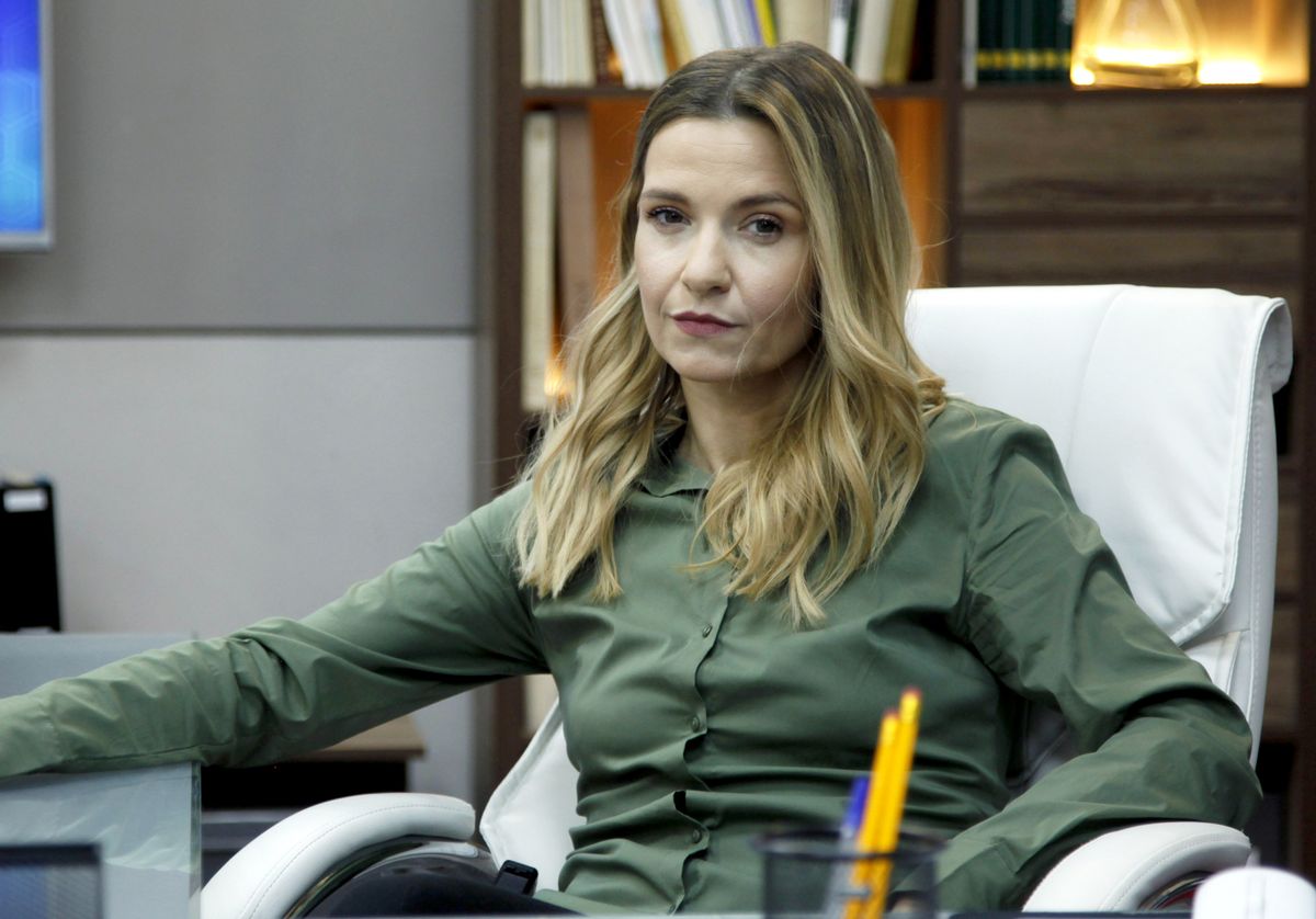 Joanna Koroniewska-Dowbor na planie serialu "Ślad" w 2019 r.