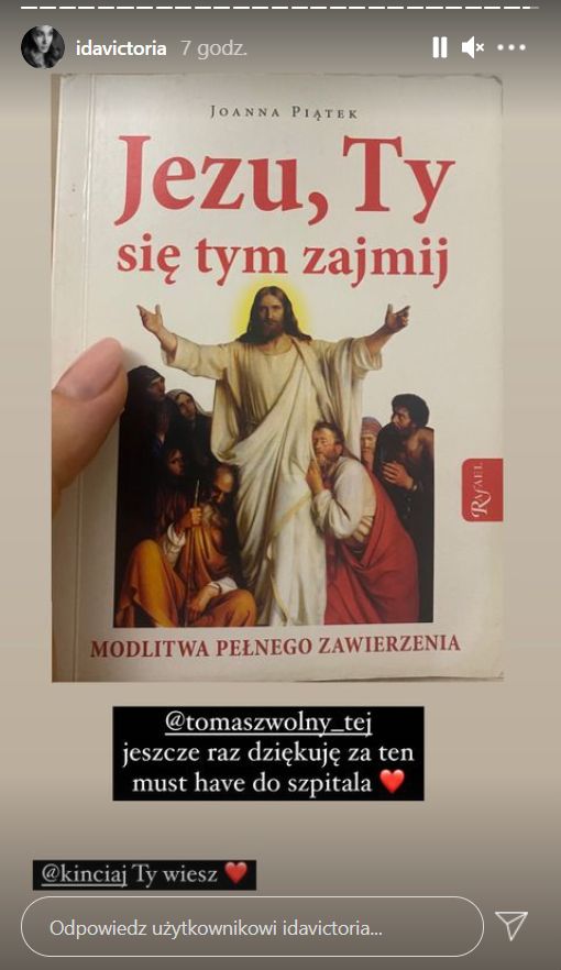 Ida Nowakowska zabrała do szpitala religijną lekturę.