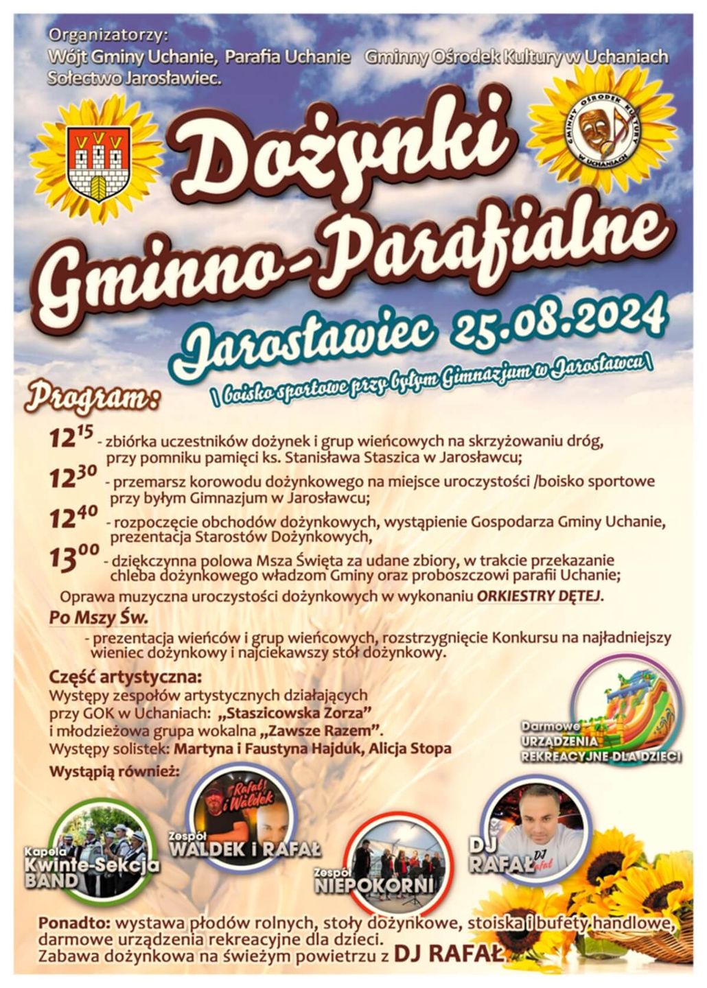 Dożynki w Jarosławcu 2024 - plakat, program wydarzenia