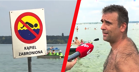 Sinice w Zalewie Zegrzyńskim. Polacy ignorują zakazy. "Szkoda dzieci, nieodpowiedzialni rodzice"