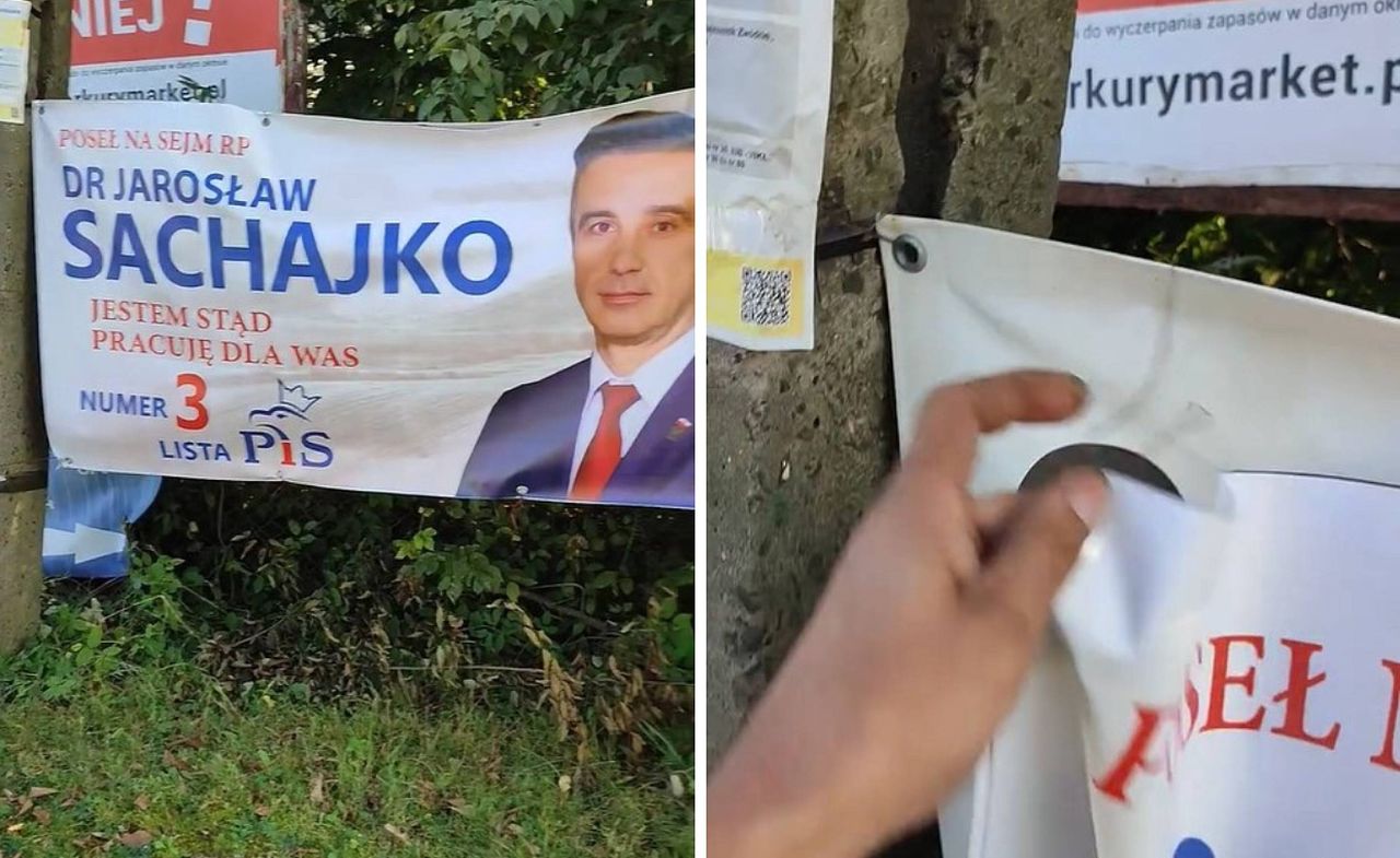 Baner Jarosława Sachajki w Żdanowie