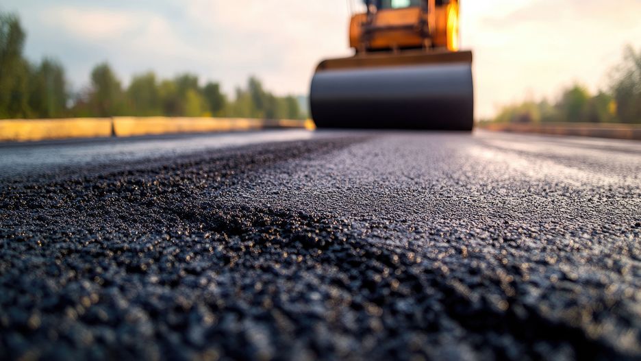 A detailed view of fresh asphalt on a road, with a steamroller in the distance preparing to flatten and smooth the surface during road repairs.
A detailed view of fresh asphalt on a road, with a steamroller in the distance preparing to flatten and smooth the surface during road repairs.
kanyarat.phu_79452
photography, asphalt, close-up, freshness, road, surface level, horizontal, no people, sparse, color image, abstract, new, black color, dividing line - road marking, road marking, backgrounds, driving, highway, rough, simplicity, straight, textured, yellow, macrophotography, street, diminishing perspective, middle of the road, single line, vanishing point, journey, safety, striped, symmetry, transportation, copy space, uk, tar, outdoors, textured effect, vibrant color, travel, close to, grunge image technique, slanted, architect, black and white, colors, curve, defocused, photography, asphalt, close-up, freshness, road, surface level, horizontal, no people, sparse, color image, abstract, new, black color, dividing line - road marking, road marking, backgrounds, driving, highway, rough, simplicity, straight, textured, yellow, macrophotography, street, diminishing perspective, middle of the road, single line, vanishing point, journey, safety, striped, symmetry, transportation, copy space, uk, tar, outdoors, textured effect, vibrant color, travel, close to, grunge image technique, slanted, architect, black and white, colors, curve, defocused