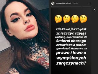 Monika Miller miażdży konkubinę zmarłego ojca: "Jak to jest doprowadzić do śmierci człowieka?"