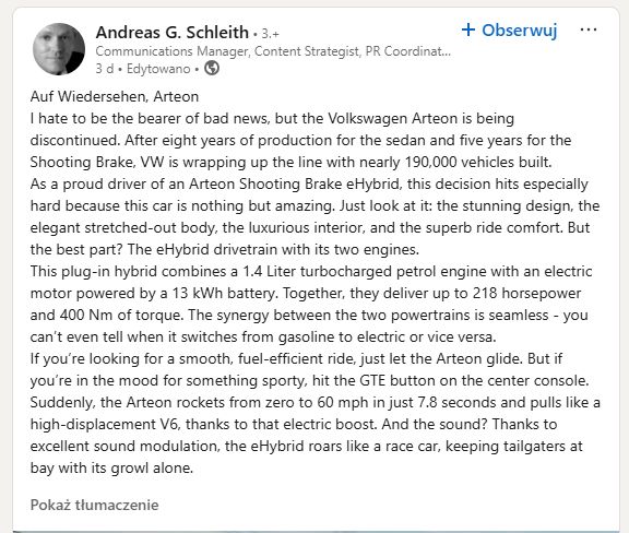 Screenshot from the Linkedin service