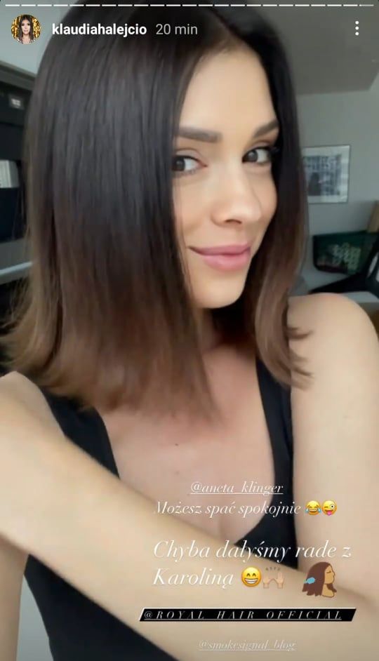 Klaudia Halejcio - wizyta fryzjera