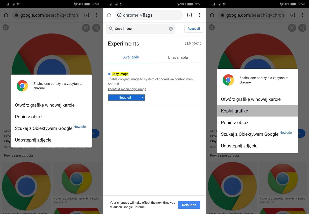 Google kontynuuje prace nad nową opcją w menu kontekstowym Chrome'a.