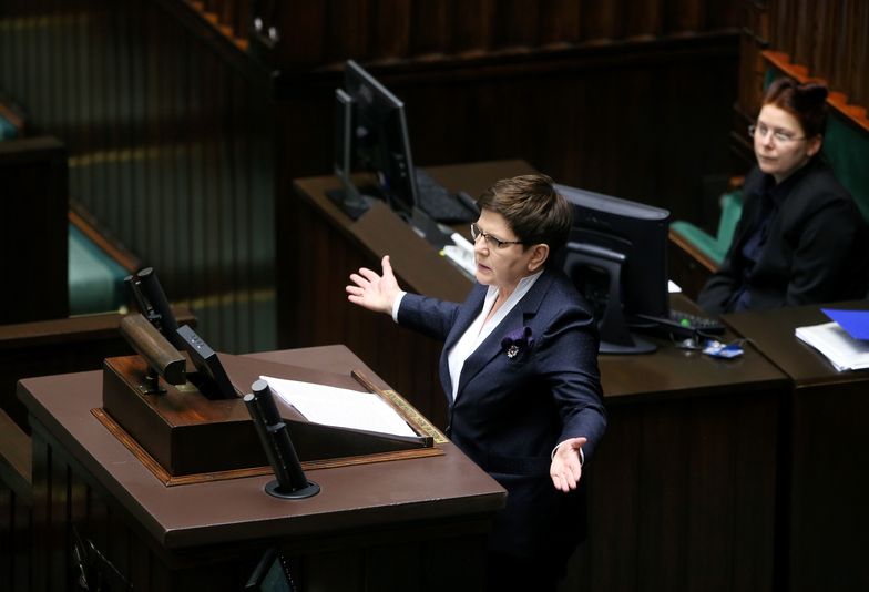 Beata Szydło na sejmowej mównicy