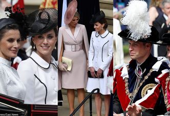 Dostojna księżna Kate i zblazowany książę William w czapce z piórem witają Royalsów z Europy na zamku w Windsorze (ZDJĘCIA)