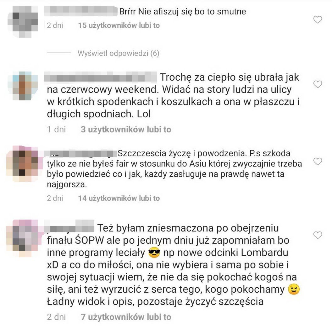 Komentarze pod zdjęciem Adama Miciaka ze "Ślubu od pierwszego wejrzenia"