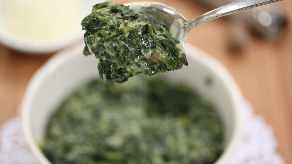 Gotowany mrożony krojony szpinak bez dodatku soli, odsączony