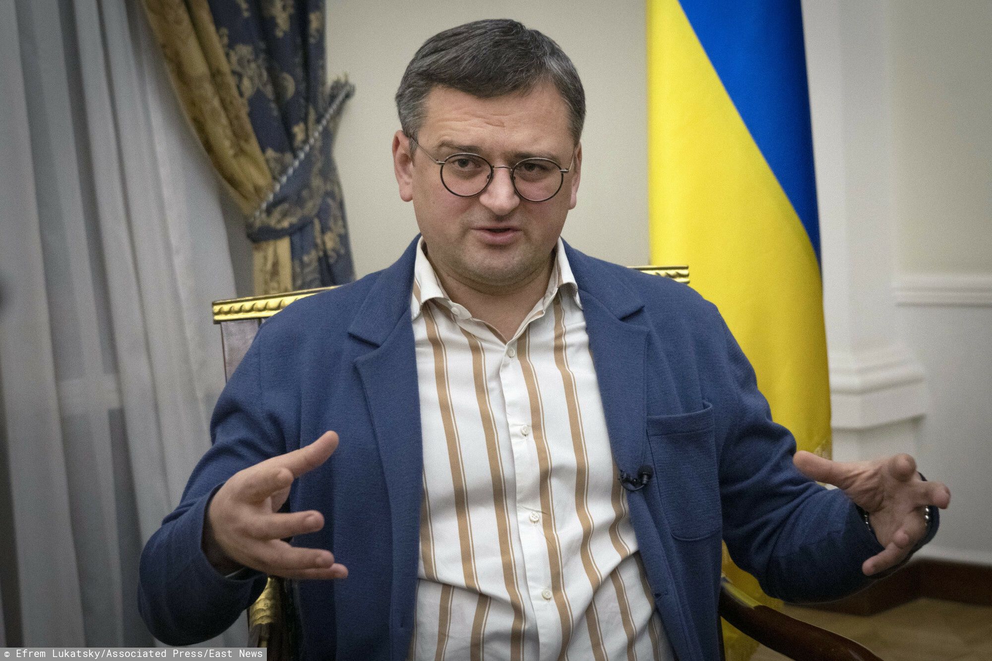 Temporary
Ukraine's Foreign Minister Dmytro Kuleba talks during an interview with The Associated Press in Kyiv, Ukraine, Monday, Dec. 26, 2022. (AP Photo/Efrem Lukatsky)
Efrem Lukatsky