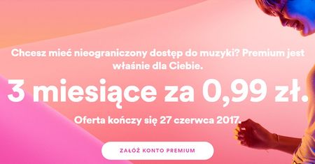 Spotify Premium - 3 miesiące za 99 groszy