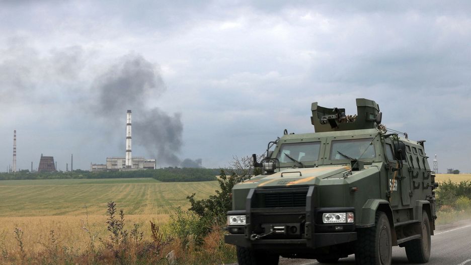 Ukraiński transporter opancerzony pod Lisiczańskiem